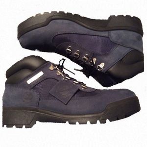 timberland field boots navy blue